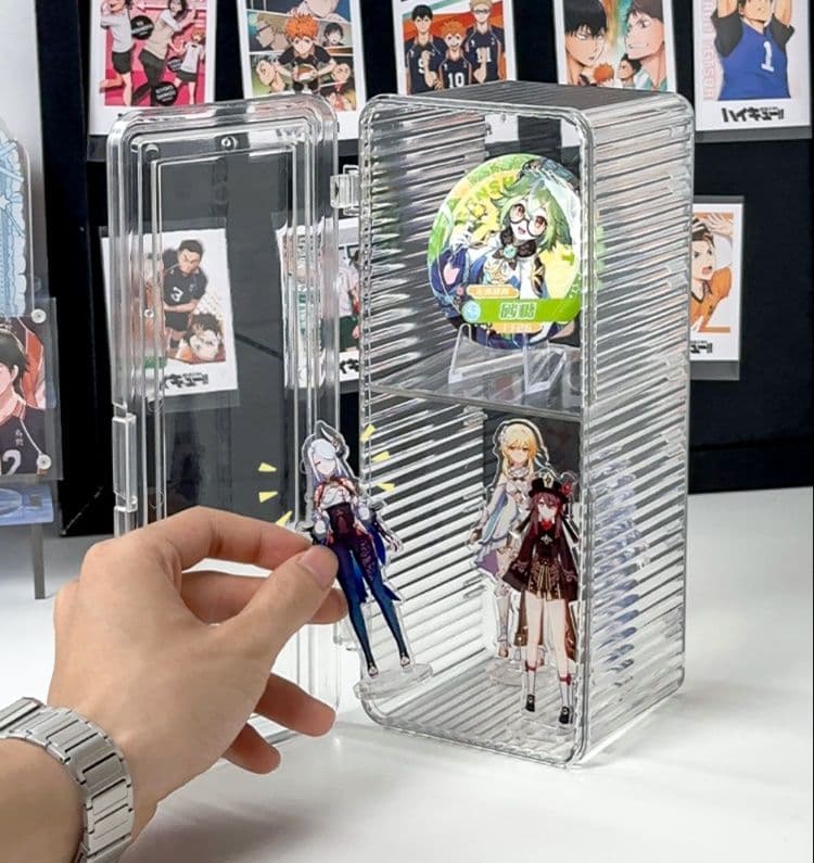 フィギュアケース 小型 透明コレクションケース 縦型フィギュア収納棚