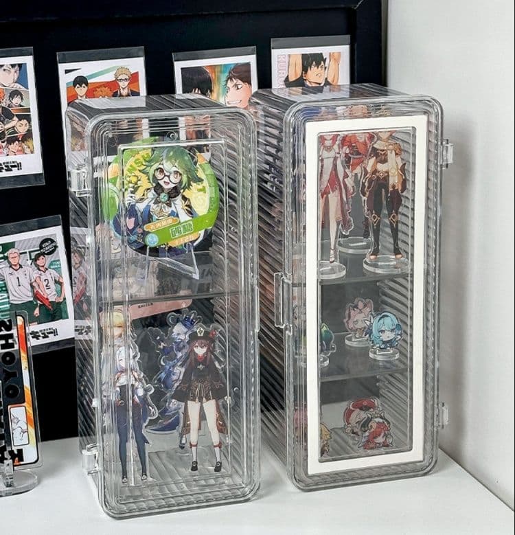 フィギュアケース 小型 透明コレクションケース 縦型フィギュア収納棚