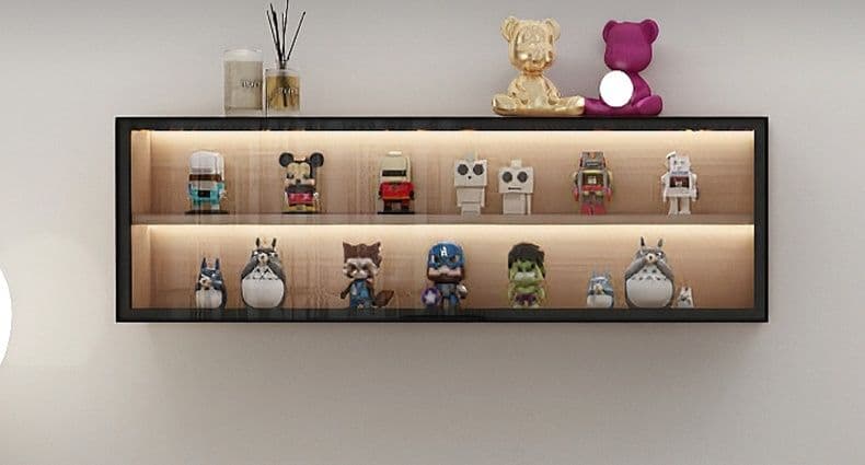 フィギュアケース 大型 壁掛け式 木製フィギュアコレクションケース