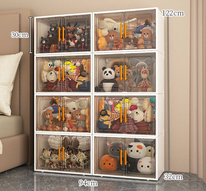 フィギュアケース 大型 積み重ね式磁石ドア大型フィギュアケース