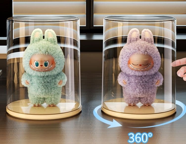 フィギュアケース 大型 透明円筒型回転式フィギュアケース