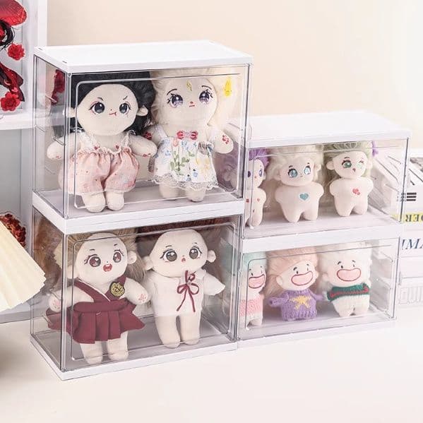 フィギュアケース 積み重ね可能な透明人形収納ボックス
