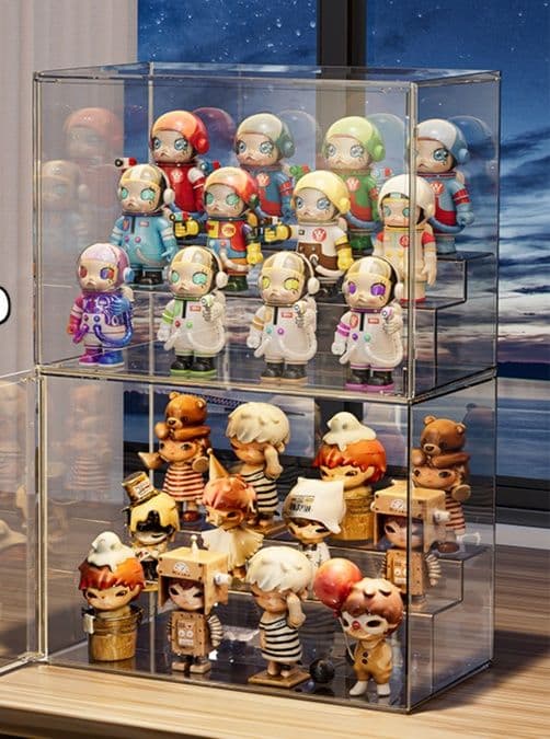 フィギュアケース 前開き式積み重ね透明展示ケース