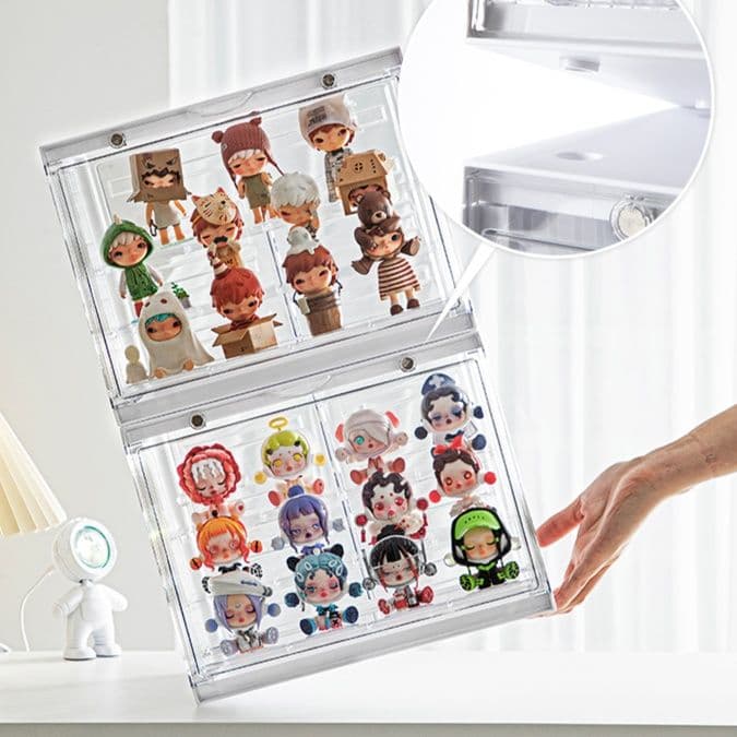 フィギュアケース 磁石開閉式積み重ね可能フィギュアケース