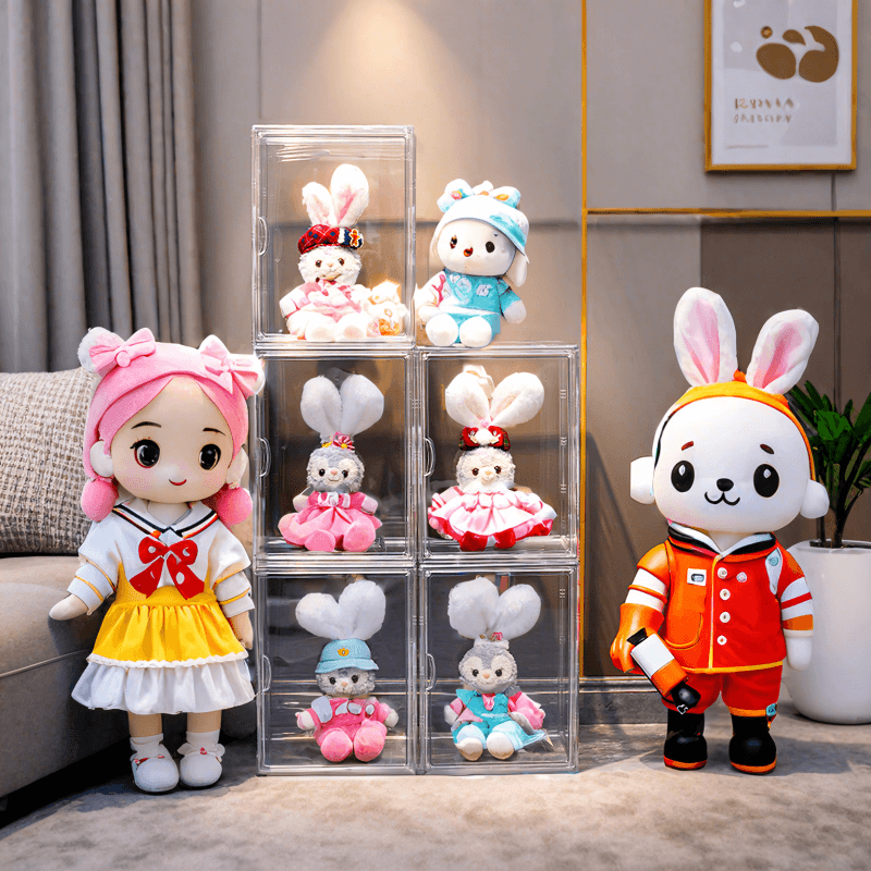 フィギュアケース 積み重ね可能な透明ぬいぐるみ保護ケース