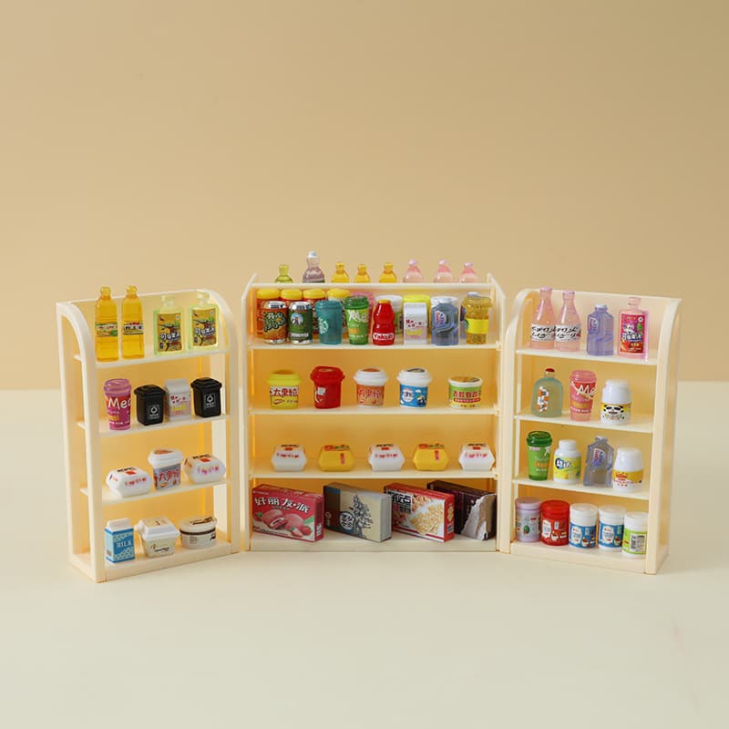 フィギュアケース 小型 ミニチュア食品棚セット