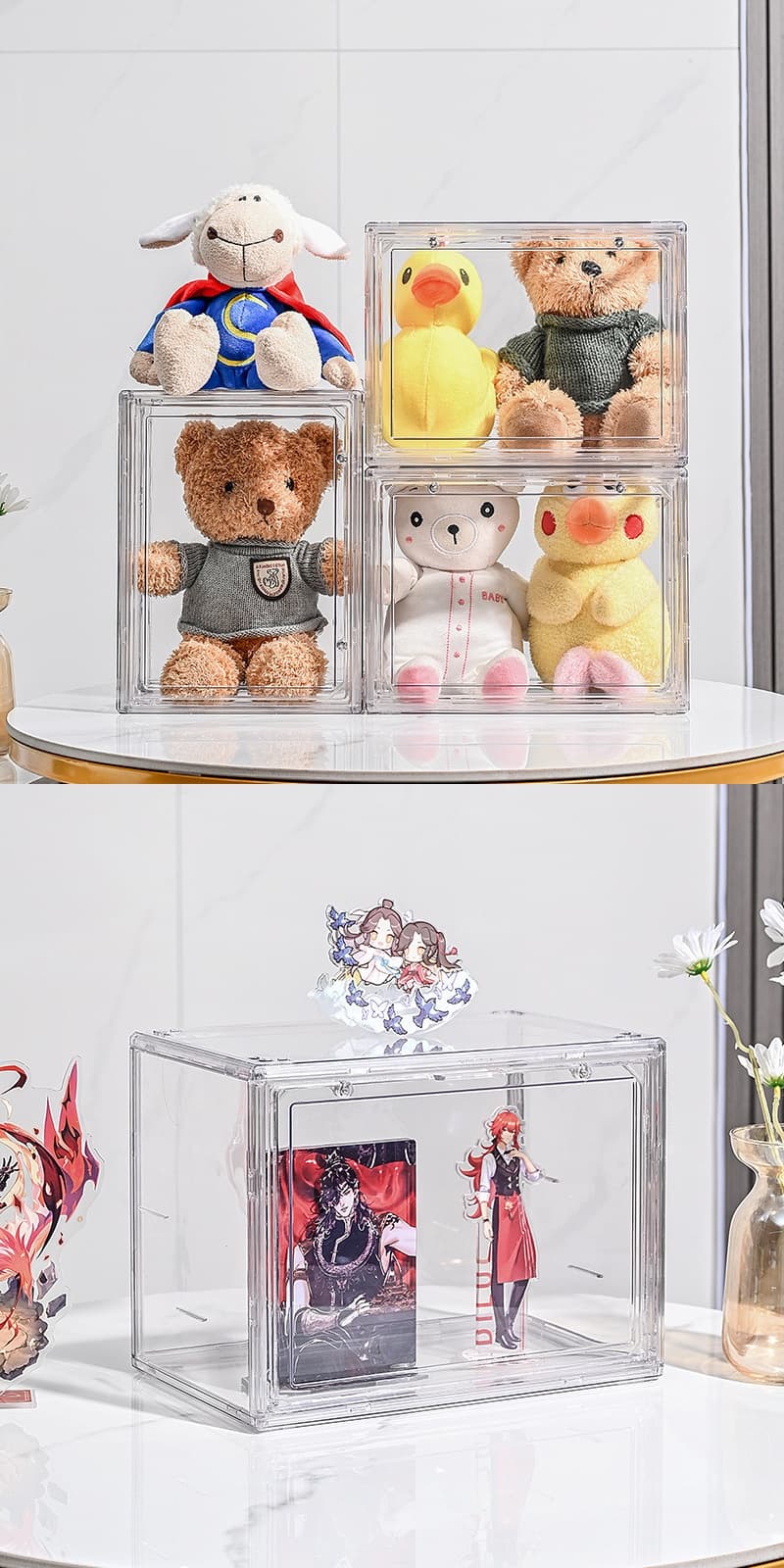 フィギュアケース 積み重ね可能な透明人形ケース