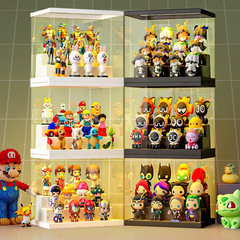 フィギュアケース 六段積み照明付きコレクションケース