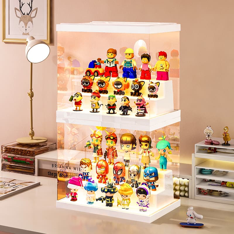 フィギュアケース 六段積み照明付きコレクションケース