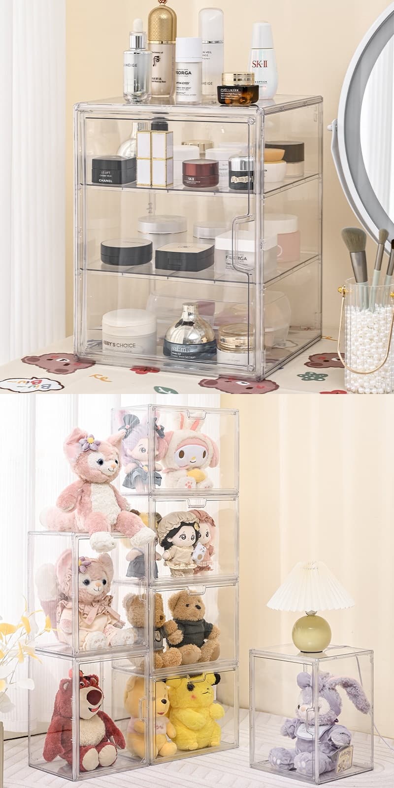 フィギュアケース 積み重ね可能な透明人形ケース