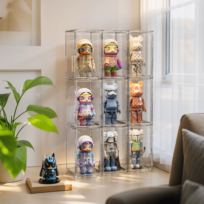 フィギュアケース 積み重ね可能な透明ぬいぐるみ保護ケース