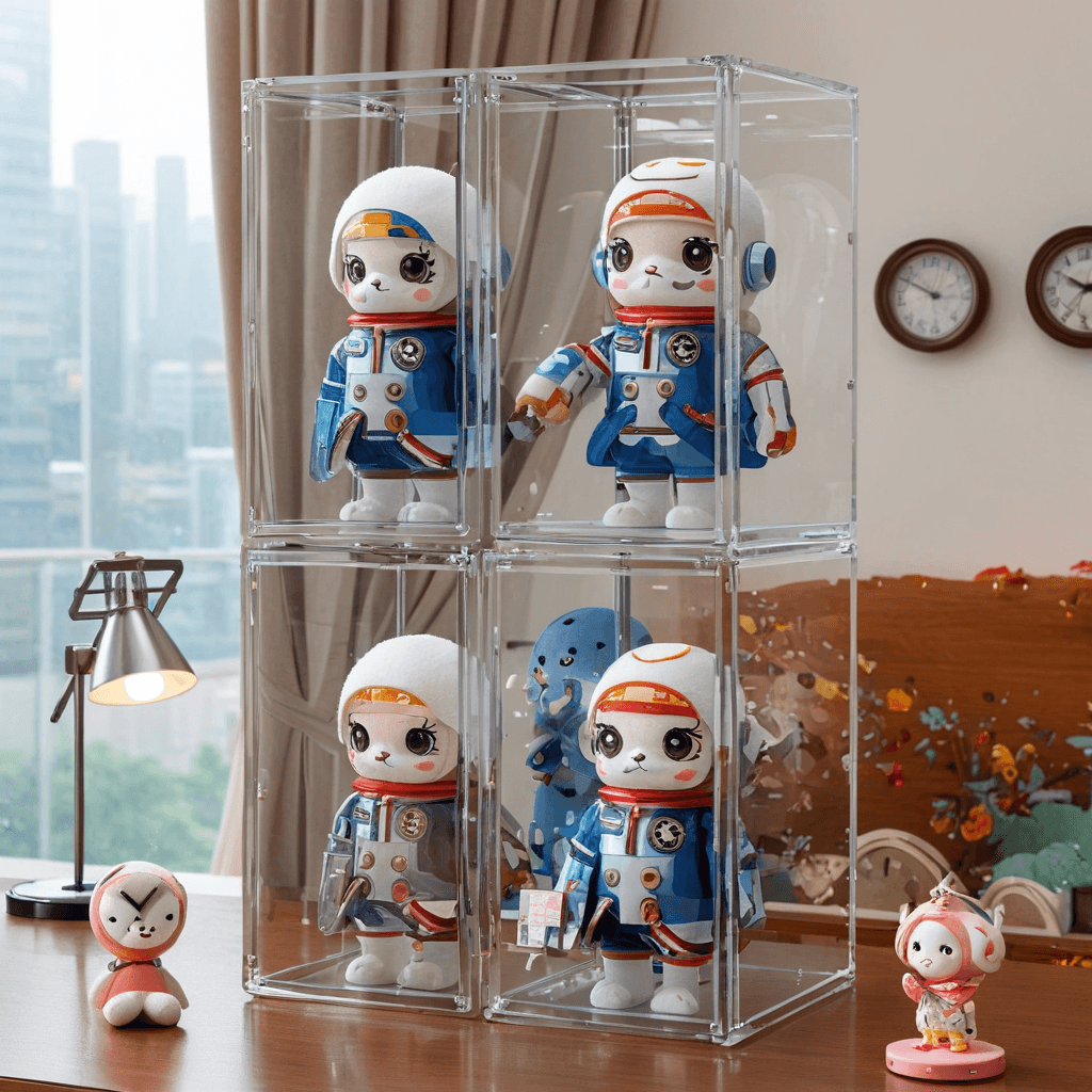フィギュアケース 積み重ね可能な透明ぬいぐるみ保護ケース