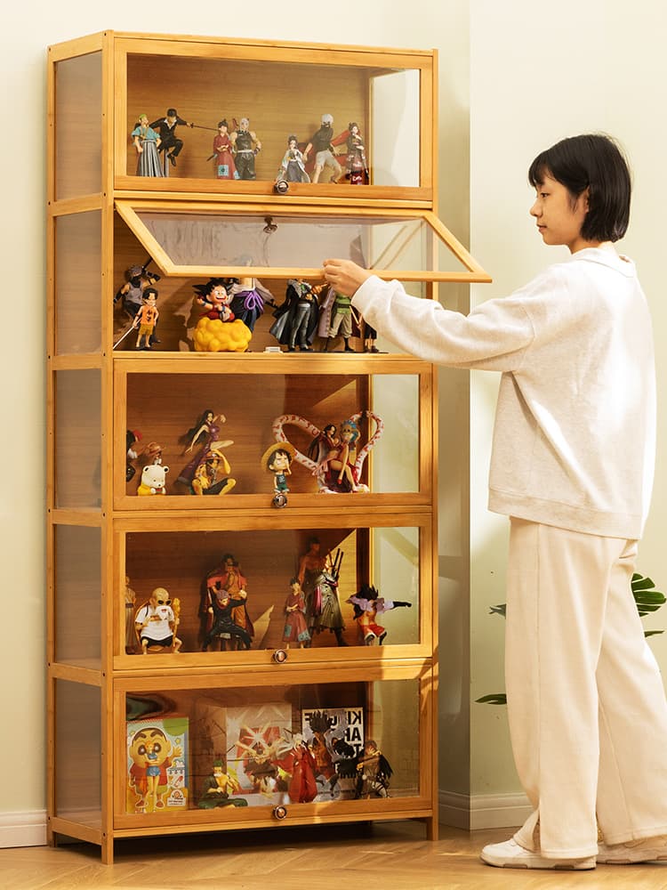 フィギュアケース 木製五段式コレクション棚