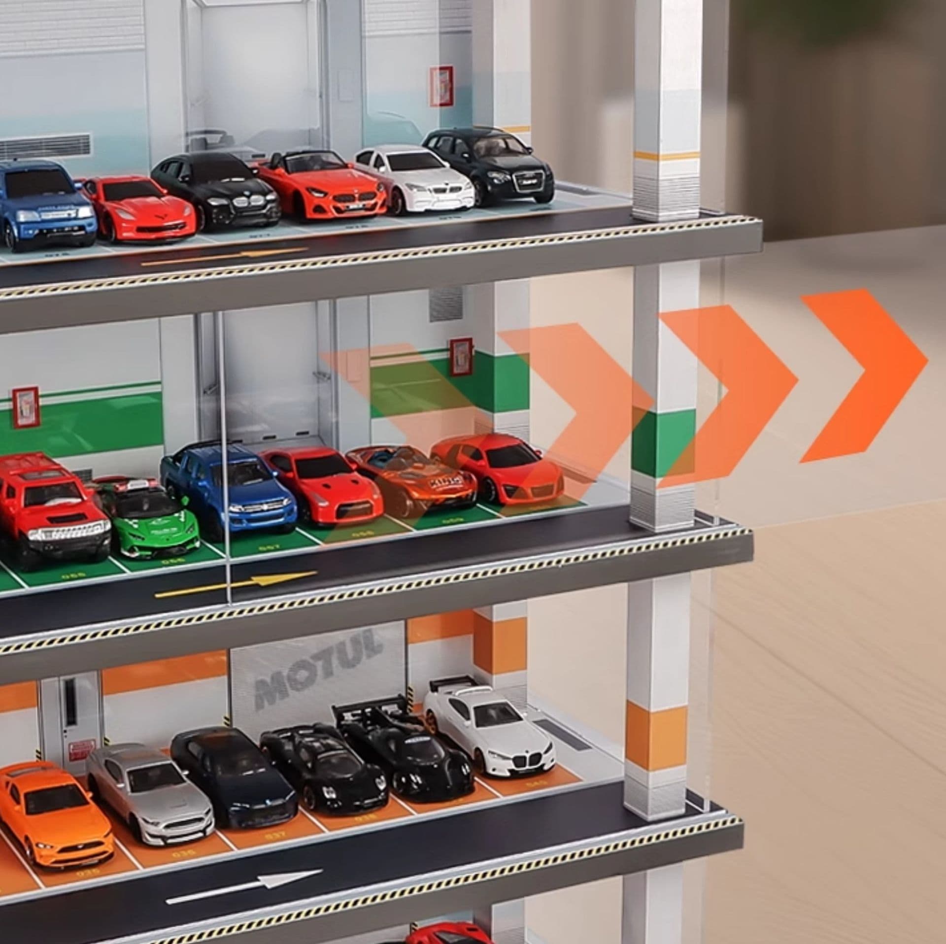 フィギュアケース 大型 フィギュアケース ミニカーコレクション大型収納ケース ガレージ風