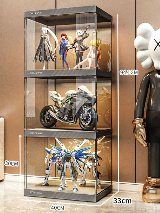 フィギュアケース 大型 フィギュアケース 上質コレクション陳列棚 遠隔操作照明付き