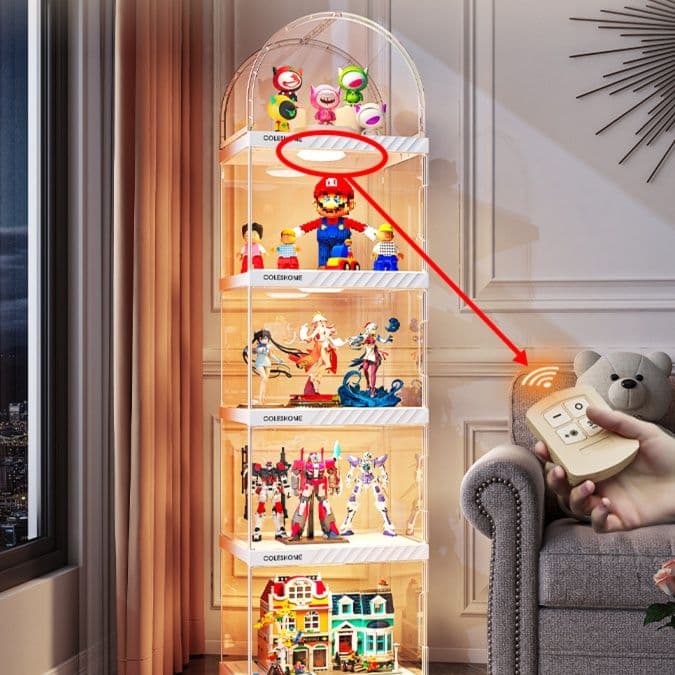 フィギュアケース 大型 透明照明付きコレクションケース