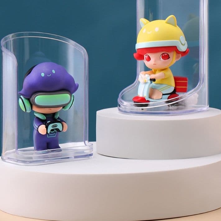 フィギュアケース 小型 透明ミニフィギュアケース 円筒収納ボックス