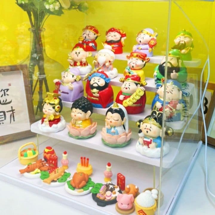 フィギュアケース 小型 縁起物コレクション保管ケース 多層透明展示棚