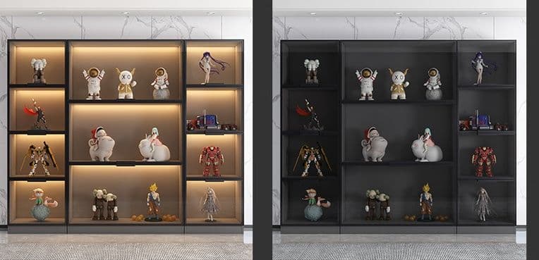 フィギュアケース 大型 高級感溢れる照明付きコレクションケース