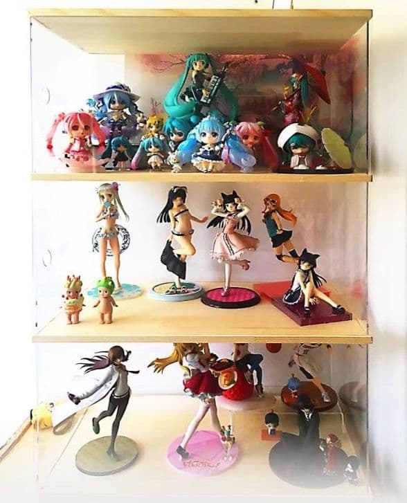 フィギュアケース 大型 多段重ね木製コレクション展示棚