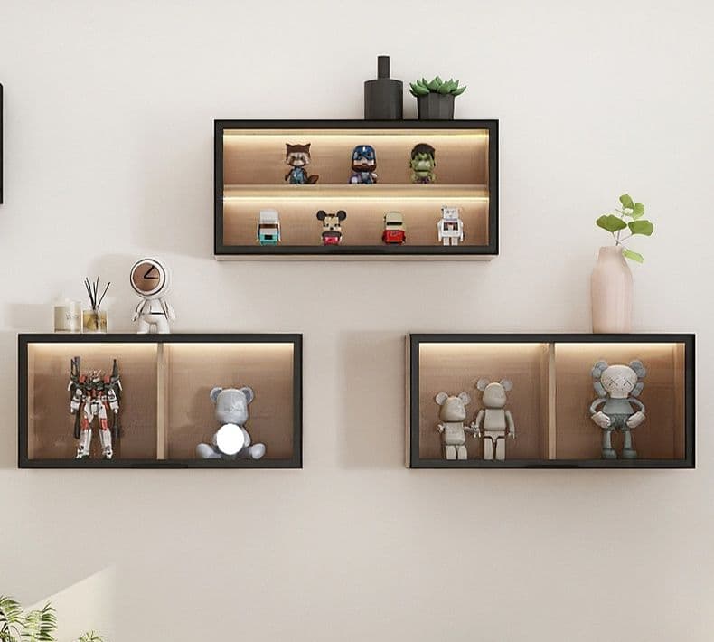 フィギュアケース 大型 壁掛け式 木製フィギュアコレクションケース