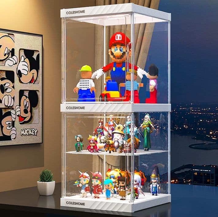 フィギュアケース 大型 高級透明リモコン付き展示ケース
