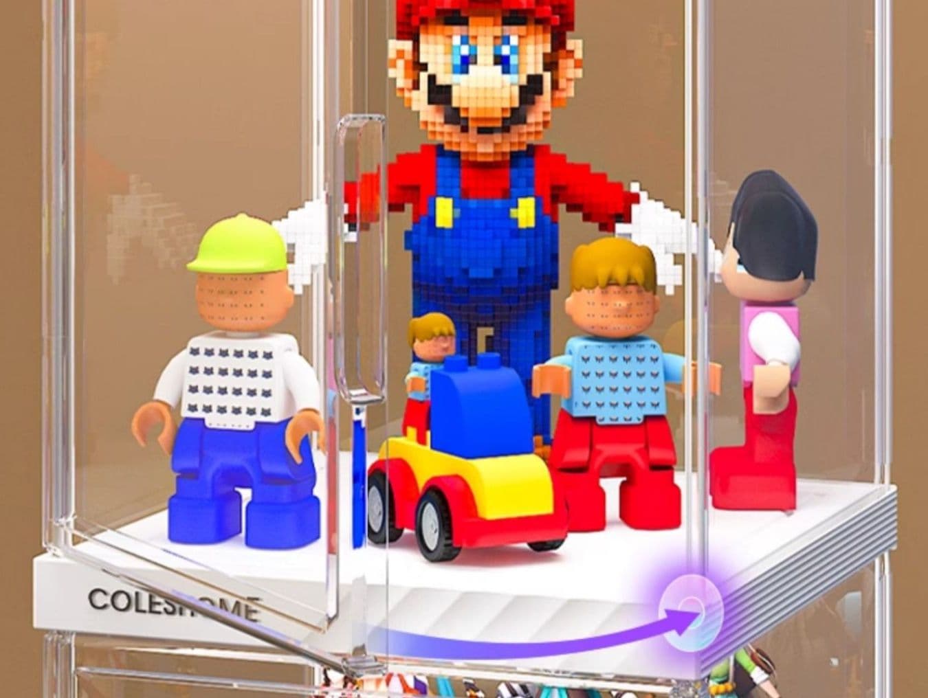 フィギュアケース 大型 高級透明リモコン付き展示ケース
