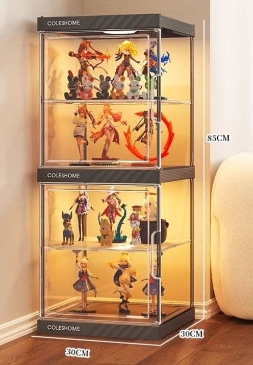 フィギュアケース 大型 高級透明リモコン付き展示ケース