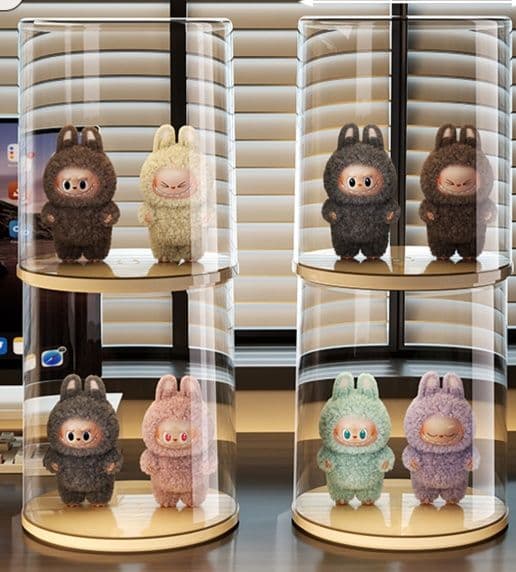 フィギュアケース 大型 透明円筒型回転式フィギュアケース
