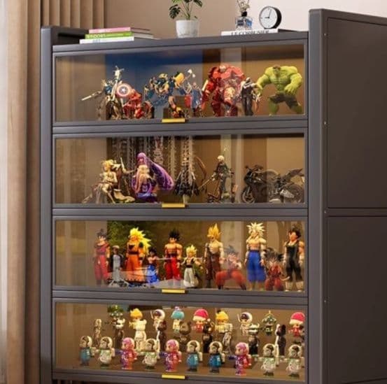 四段式照明付き大型フィギュアケース棚