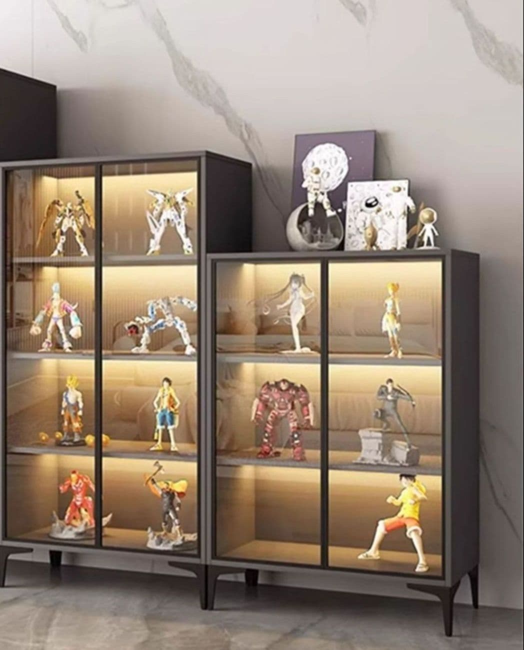 フィギュアケース 大型 コレクション照明付き展示棚
