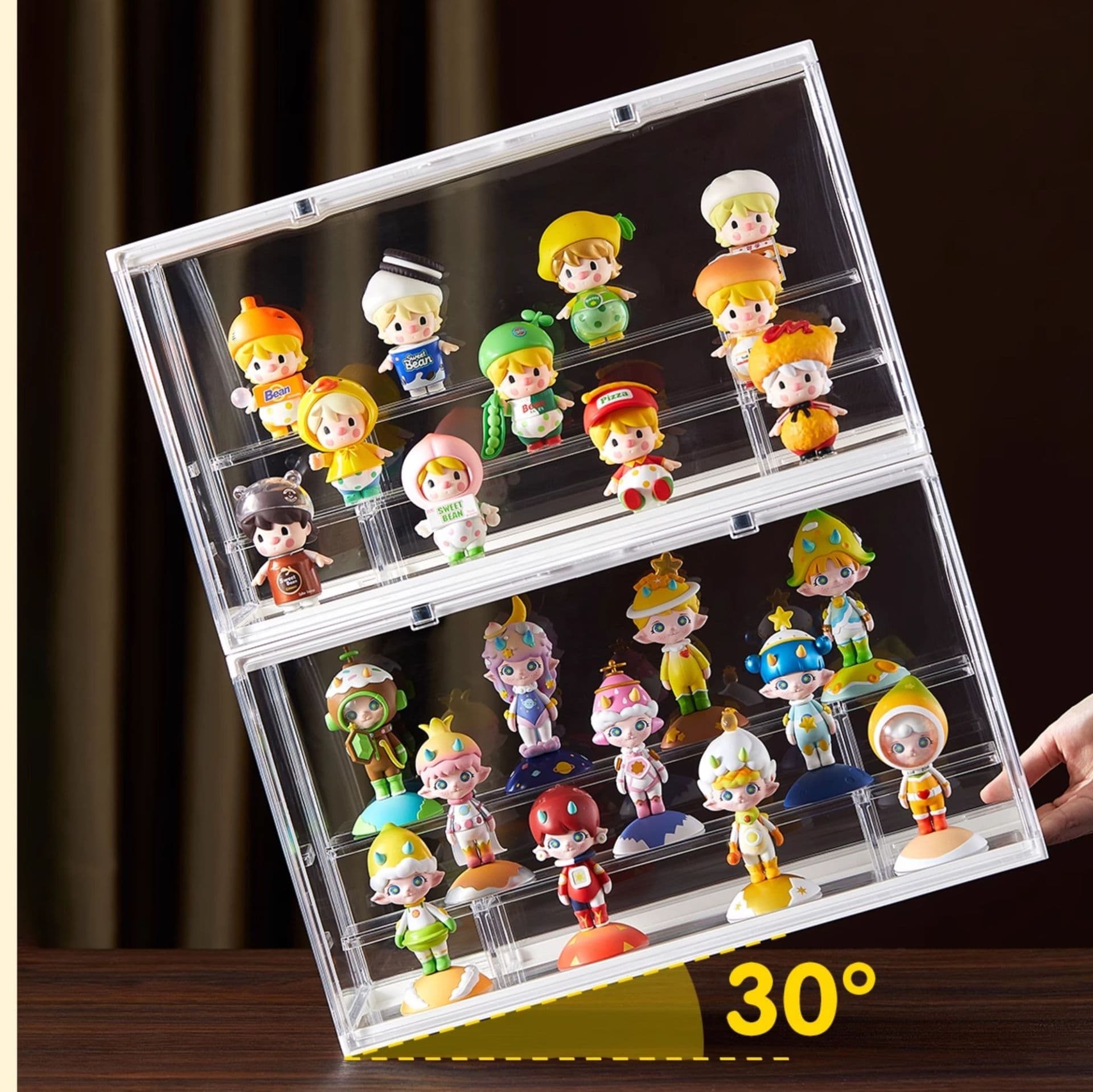 フィギュアケース 積み重ね自在の透明コレクションボックス
