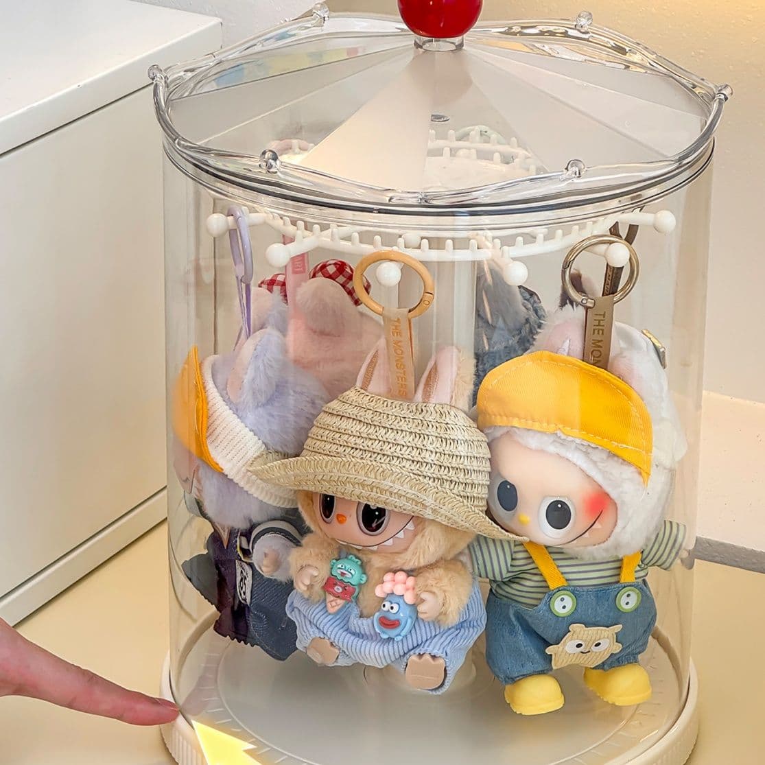 フィギュアケース 回転式メリーゴーラウンドぬいぐるみケース