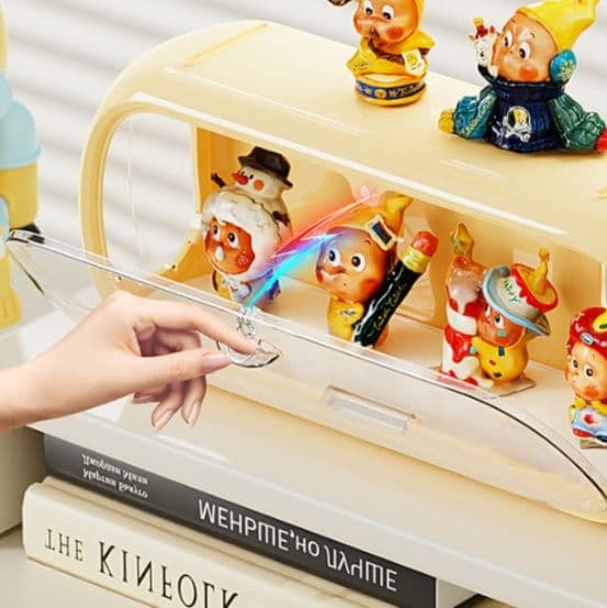 フィギュアケース 円筒形透明展示収納ボックス