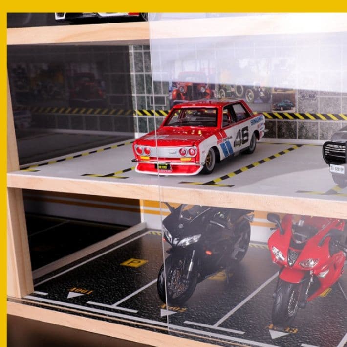 フィギュアケース 立体駐車場デザイン三段式ミニカー展示ケース