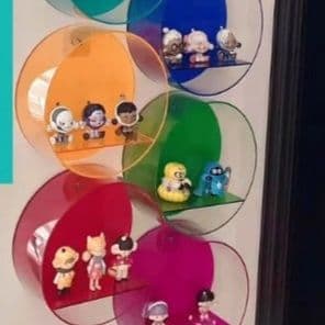 フィギュアケース 壁掛け円形透明 小型