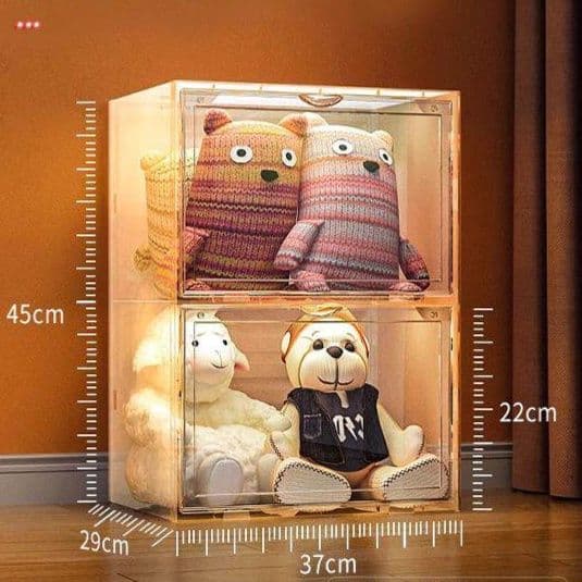 フィギュアケース 透明アクリル製縦型組立式大型ぬいぐるみ収納棚