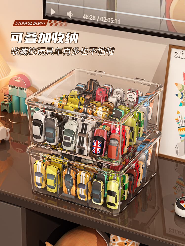 フィギュアケース 小型 ミニカーコレクション整理ケース 透明蓋付き