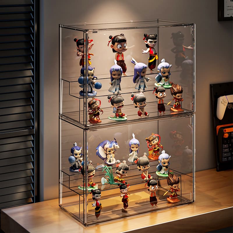 フィギュアケース 透明二段棚コレクションケース