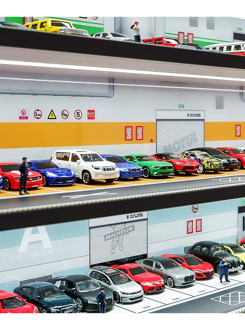 フィギュアケース 大型 フィギュアケース ミニカーコレクション大型収納ケース ガレージ風