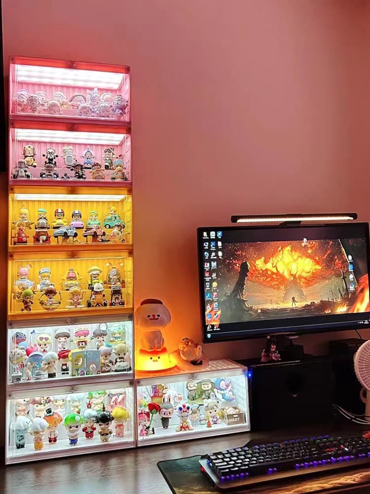 フィギュアケース 大型 コレクション輝く多段式棚